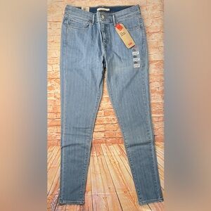 Levi's 710 Ulta Skinny Light Blue Pinstripe Jeans